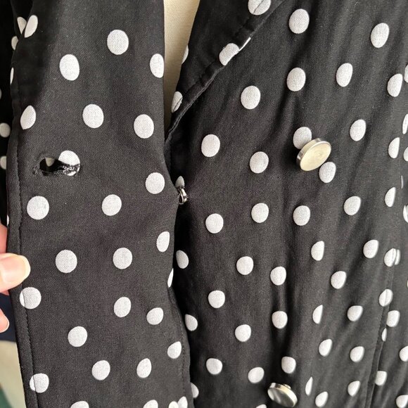 GUILLAUME POLKA DOT DOUBLE-BREASTED TRENCH COAT, SZ.M - Picture 6 of 8